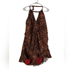 New Directions Leopard Print One-Piece Swimsuit